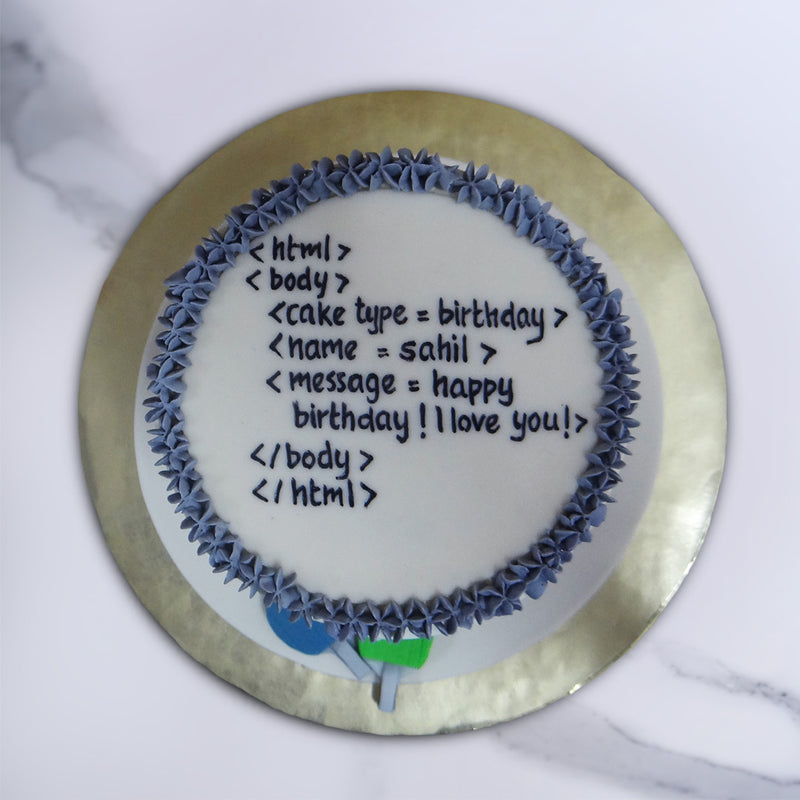 Coding Birthday Cake | Computer Programmer cake โ Liliyum Patisserie & Cafe