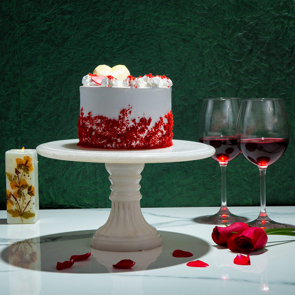 Happy wedding anniversary cake - heart shape red velvet cake