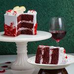 Happy wedding anniversary cake - heart shape red velvet cake