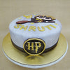 Harry Potter themed birthday cakes holds a logo of harry potter series which can be seen in the very botton of the cake
