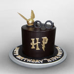 harry potter birthday theme cake with chocolate ganache. Customised theme cake for birthday celebration. 