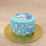 This welcome baby boy cake is blue in color and holds all the elements related to baby boy. This is a perfect baby shower cake that is available in bangalore