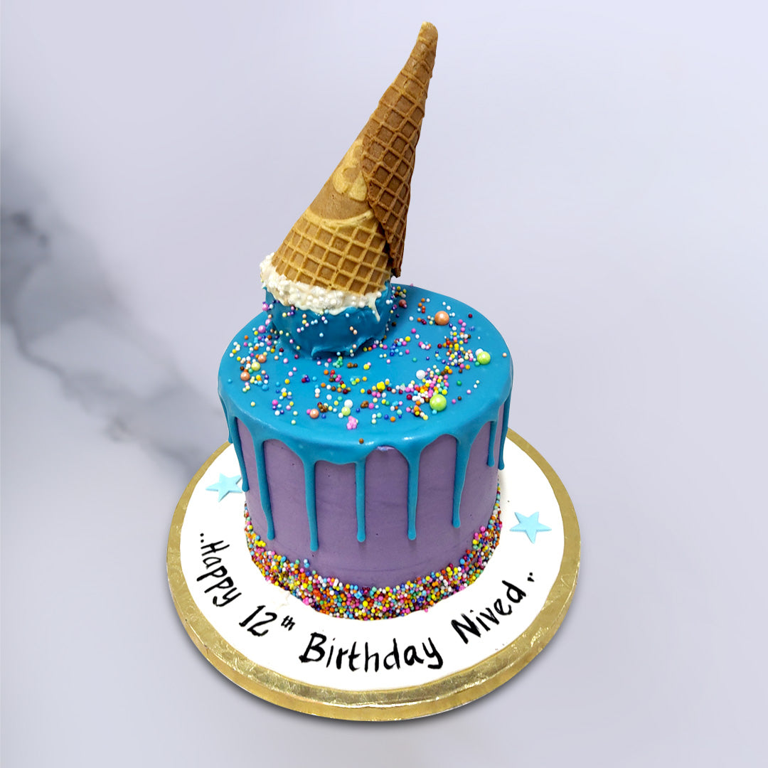 Melted Icecream Theme Cake | Upside Down Icecream Cake | Order ...