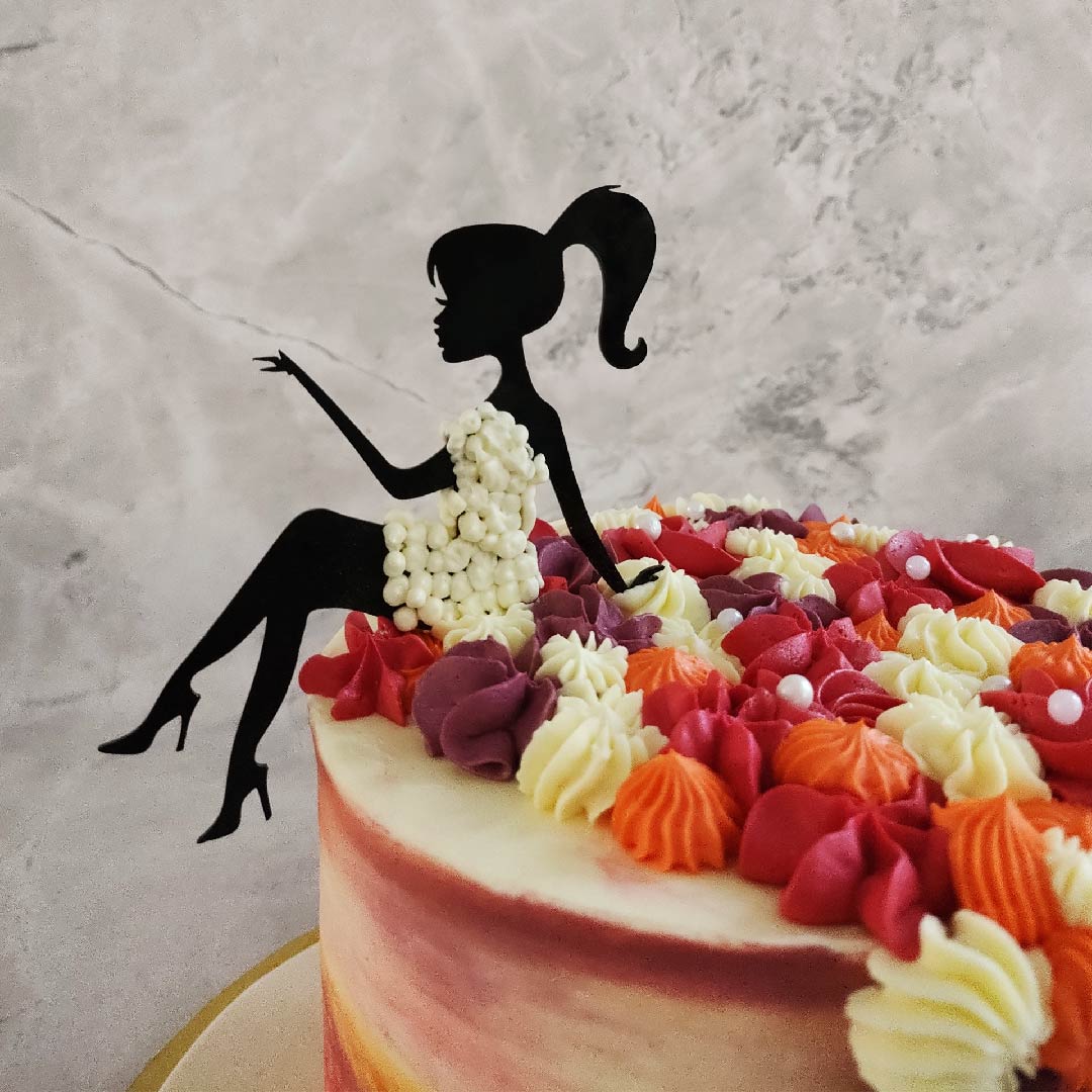 lady dress cake Cake 24 Young Lady in Pink Dress Cake Medium Serves 15 / Chocolate Chip + 10 / Day & Night