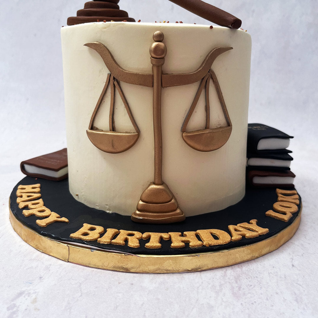 Law Theme Birthday Cake, lawyer cake decorations