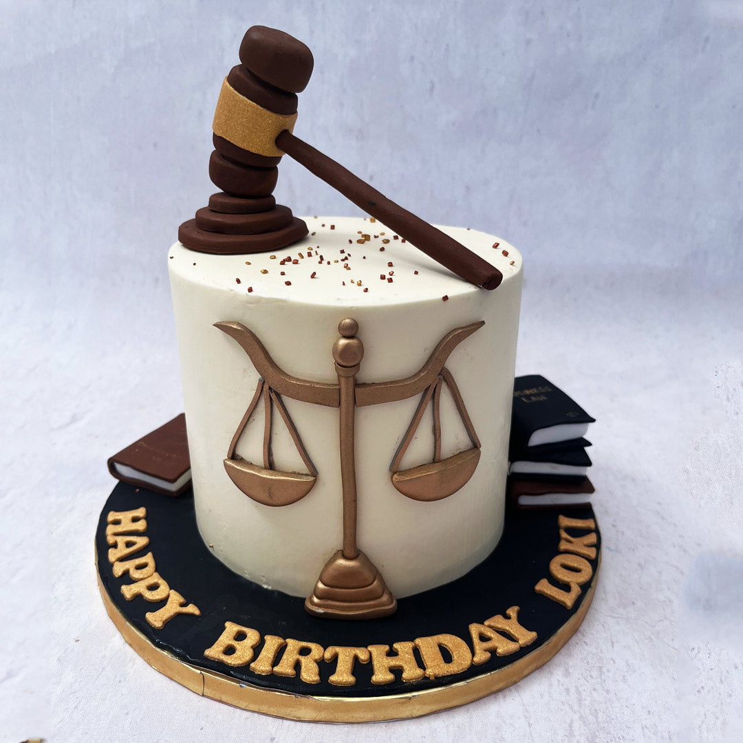 Lawyer Theme Fondant Cake