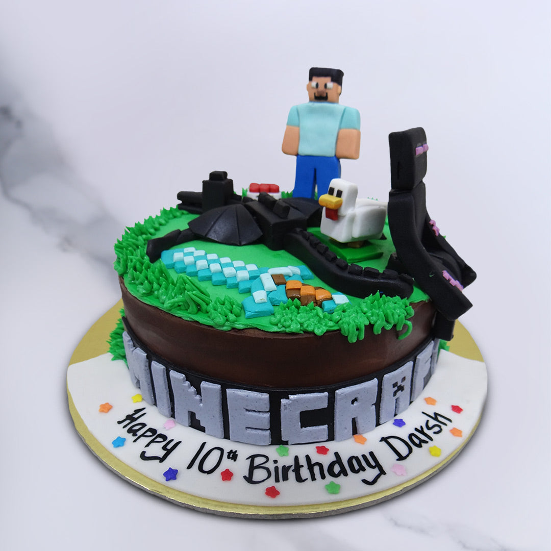 Minecraft Theme Cake | Minecraft birthday cake – Liliyum ...