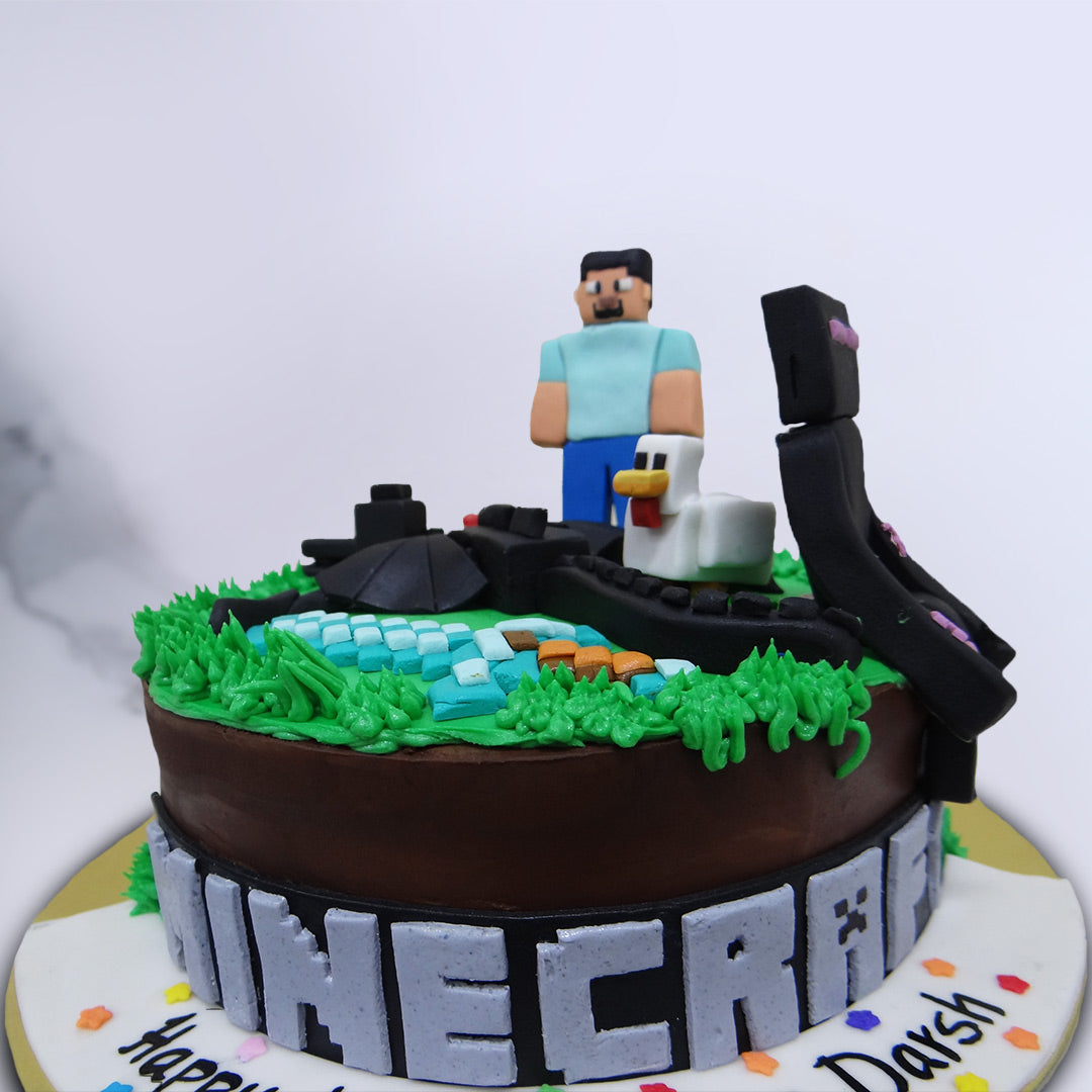 Minecraft Theme Cake | Minecraft birthday cake – Liliyum ...