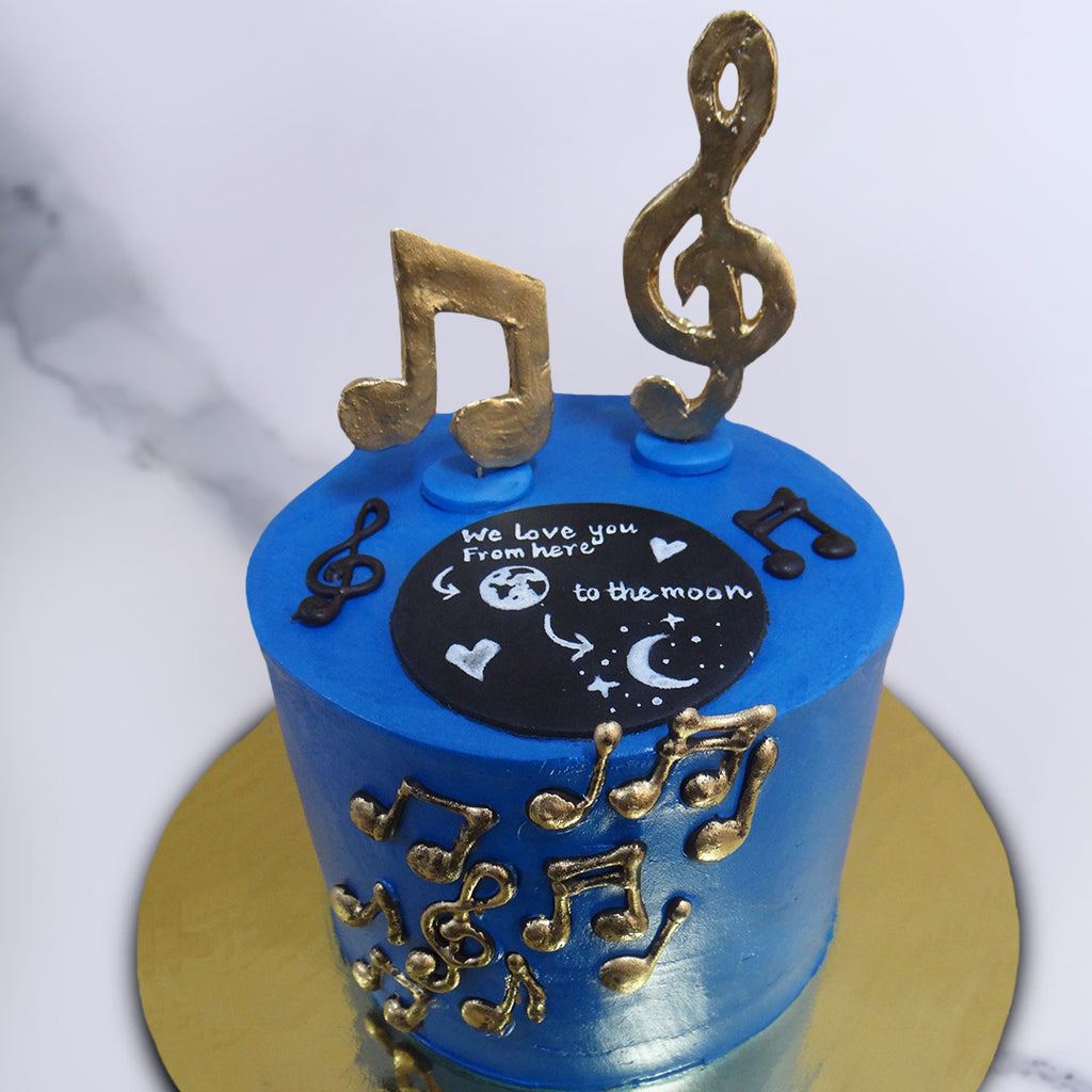 Music Notes Fondant Cake, - Just Bake