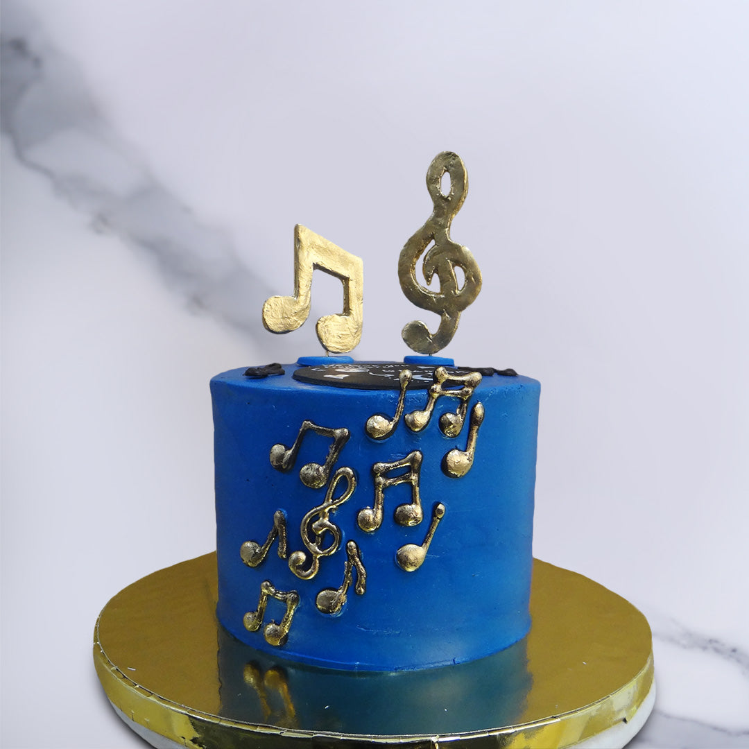 Mic and music theme cake for 13th birthday - Decorated - CakesDecor