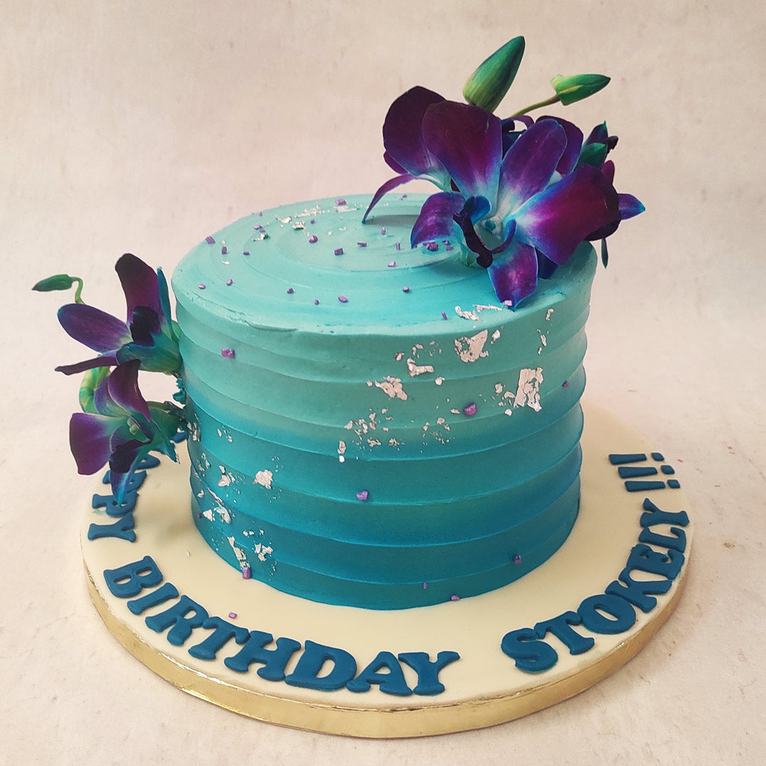 Blue Orchid Cake | Orchid Cake Design | Cake with Orchids ...