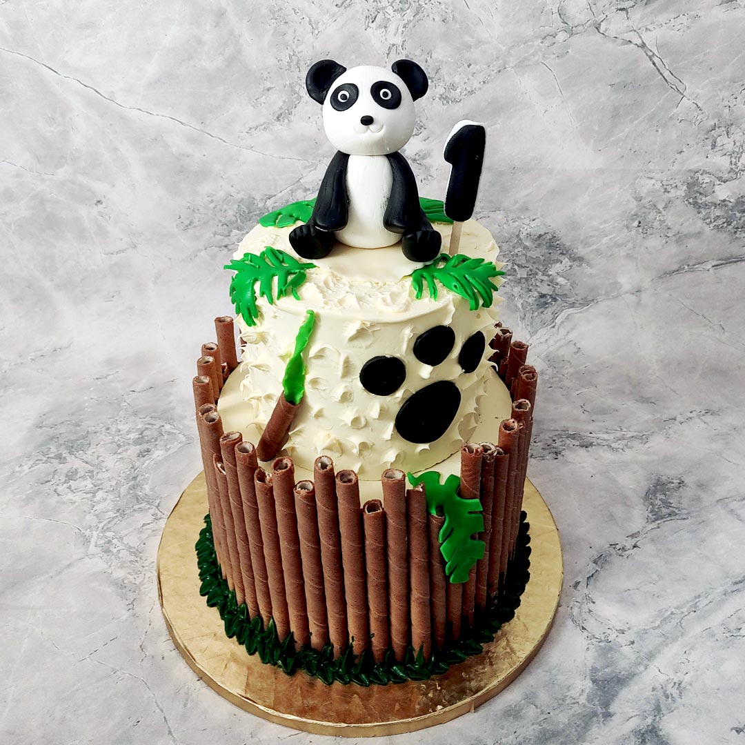 Adorable panda themed birthday cake for children | Find an adorable panda  themed cake to add touch on your loved little one? Checkout  https://cakedeliver.com now. | By CakeDeliverFacebook