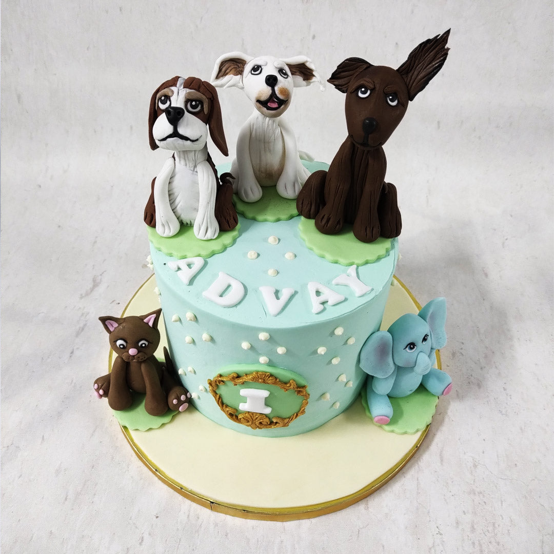 Dog And Cat Cake | Pet Animal Theme Cake | Order Custom Cakes in Bangalore  – Liliyum Patisserie & Cafe