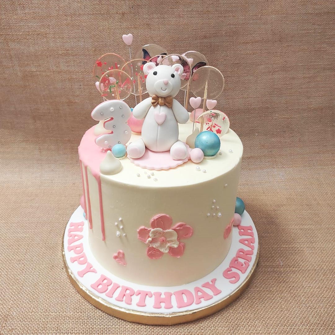 Pink Teddy Cake | Pink Teddy Bear Cake | Pink Teddy Bear Birthday ...