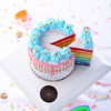 This rainbow birthday cake is a light and flavorful seven colored vanilla cake, layered and covered with cream cheese icing.