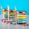 Our Rainbow jar cakes are all aligned to full fill your sweet craving these are 250-300gm cakes which will take care of all your little hungers 