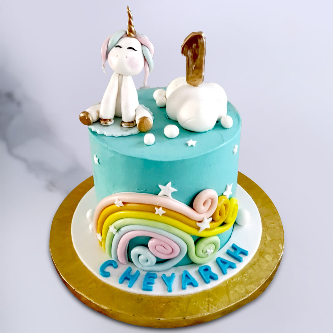 Pastel Rainbow Unicorn Cake