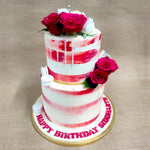 Red And White 2 Tier Cake