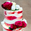 Red Floral Marbled Cake