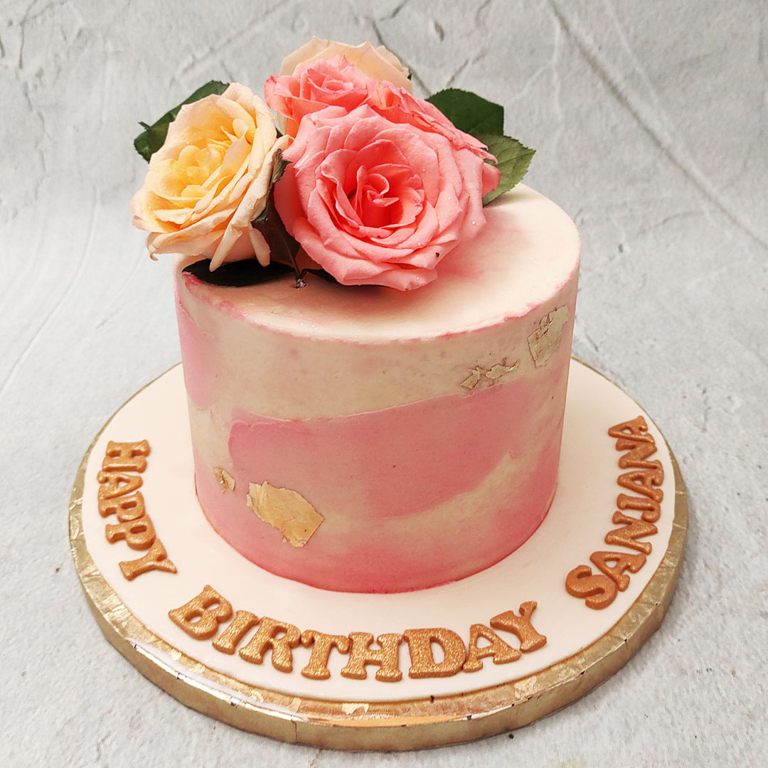 Black Gold Red Rose Cake - Hotel wedding cakes singapore - River Ash Bakery