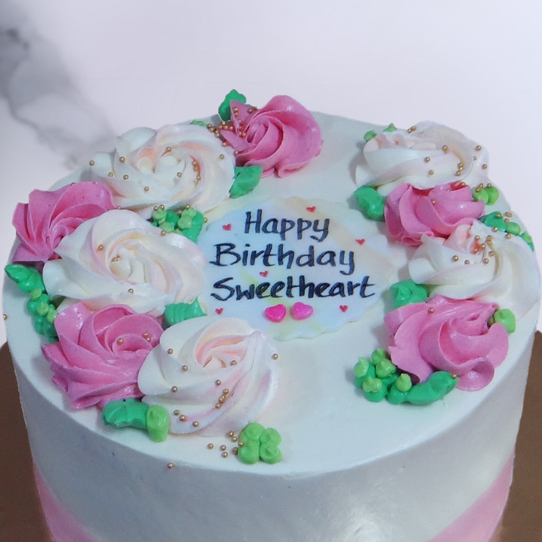 Buttercream Floral Birthday Cake | Order Custom Cakes in Bangalore ...