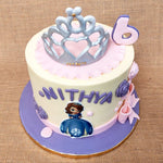 The theme of this design is to be playful, royal and classy. Our children are the real kings and queens of our lives and this Sofia cake is a reminder of just that!