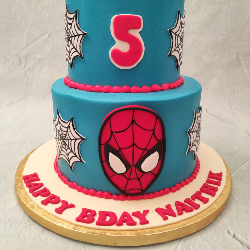 Spiderman Birthday Cake | Two Tier Spiderman Cake | Order Custom Cakes in  Bangalore – Liliyum Patisserie & Cafe