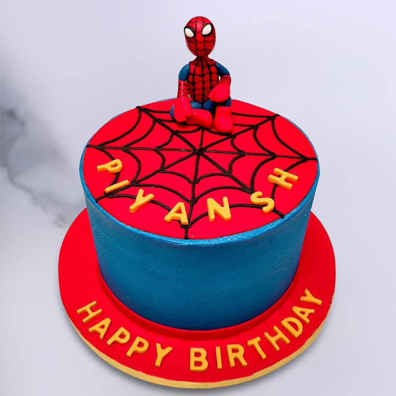 Spiderman cake for a Spiderman fan who loves watching superheros in action. We present you this spiderman cake to uplift the enjoyement to its fullest.