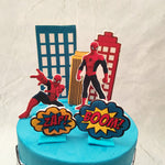 Look out, here comes the two tier Spiderman cake! Our Spidey senses are tingling and telling us that you were in need of a Spiderman birthday cake for kids just like this one so lo and behold, we wove one together for you.