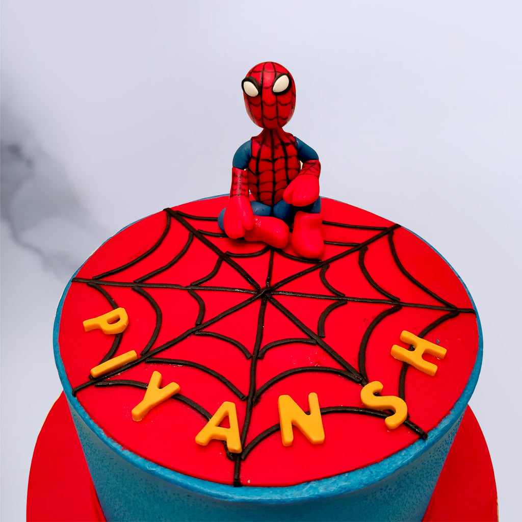 20+Spiderman Birthday Cake Ideas : Spiderman on Red Cake