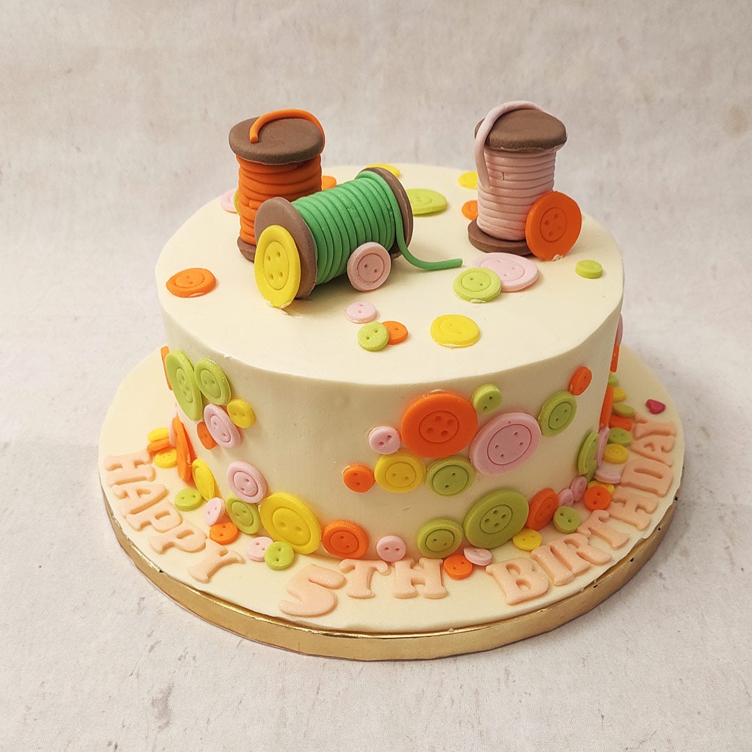 Thread Cake Button Cake | Stitching Cake | Thread Cake – Liliyum Patisserie & Cafe