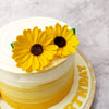 The pretty and floral elements on this sunflower themed cake design would make it perfect for any special woman in your life, whether it's your mother, partner, sister or friend. And as a birthday cake for her you can be rest assured that this design will bring in the delight of a thousand suns and remind her to keep on the sunny side come what may.