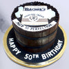 They say that alcohol doesn't solve your problems so you may as well give this booze cake a shot. This Teacher's Barrel theme cake  will definitely put you in high spirits as with an alcohol themed birthday cake like this one, you know your celebrations won't be what's on the rocks.