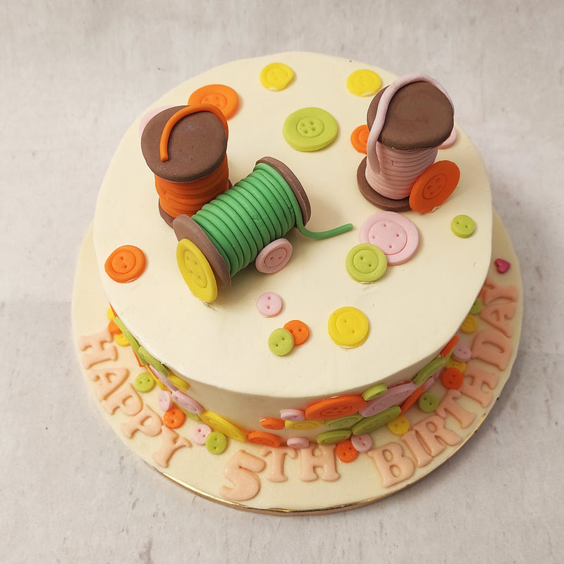 Thread Cake Button Cake | Stitching Cake | Thread Cake – Liliyum Patisserie & Cafe