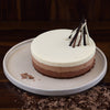 Top view of our Triple chocolate mousse cake. This no baked mousse cake is as tasty as it looks and its not just an ordinary mousse cake its a classy triple chocolate mousse cake