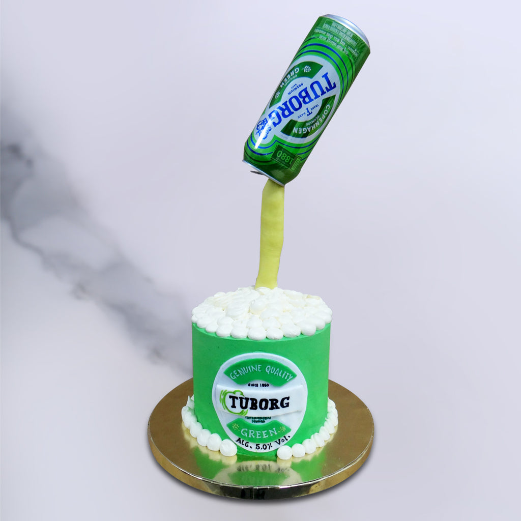 This beer themed cake is our way of saying cheers to you because it's not a party without beer or cake. We came up with this beer cake or booze cake design to get all your creative juices flowing. So get a round of beer mug cake for yourself and bottoms up!