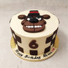 One of five animatronics of the Five Nights at Freddy's series, this gamer themed birthday cake for kids pays homage to Freddy Fazbear, the mascot of Freddy Fazbear's pizza. 