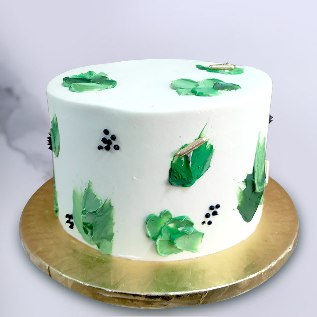 Green Marble Floral Drip Cake | Green cake, White birthday cakes, Green  birthday cakes