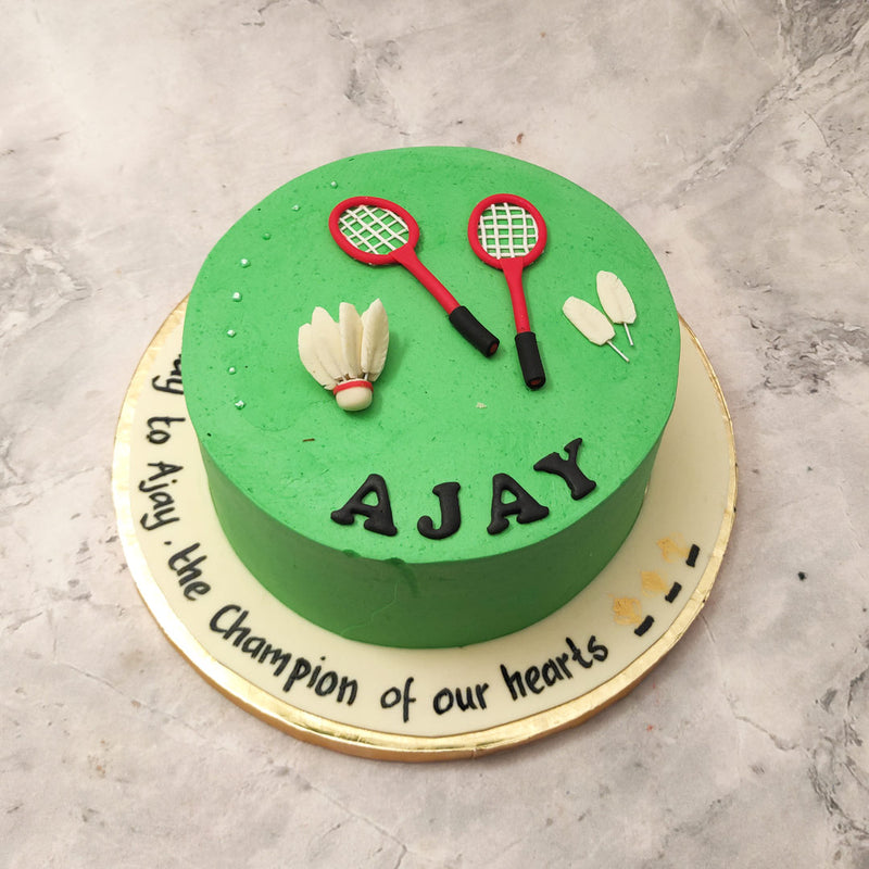 This may be a badminton birthday cake but for this design, celebration is the name of the game. With love for the sport and love from us, we present to you this unique and simple badminton cake design!