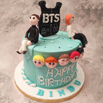  Tell that one person in your life who can't stop talking about BTS to hold their breath because you're presenting them with a one of a kind BTS army birthday cake! Highlighting the famous BTS bulletproof vest and members of the globally acclaimed South Korean boy band, this BTS themed birthday cake for him / her even has ragdoll-like faces of the band portrayed on its circumference.