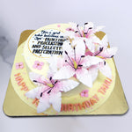 Can't decide whether to get her flowers or cake? Why not both?  This lily flower birthday cake design is equivalent to a bouquet, only more delicious. This cake with lily flowers will bloom to life only in the environment of your celebrations