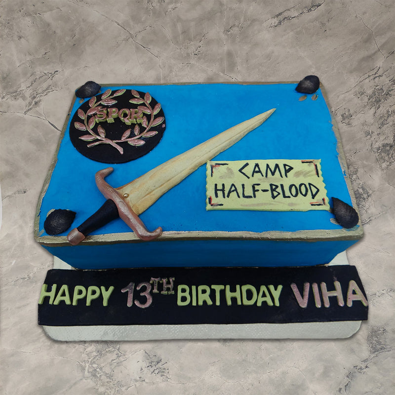 For all the Demigods out there who were disappointed that they didn't get to go to Camp Half Blood, this Camp Half Blood Cake is the next best thing because not only is it like a souvenir but it'll definitely taste as good as Ambrosia.