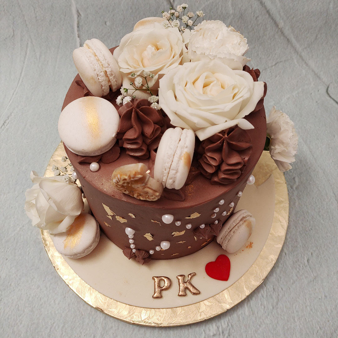 Elegant Floral Chocolate Cake | Birthday Cake for Wife | Bangalore ...