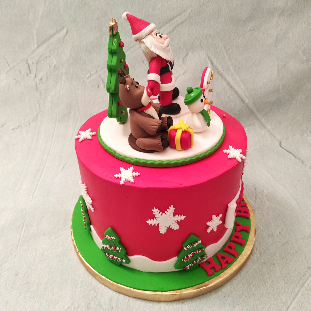 Birthday Cake Santa Claus Milk Christmas Cake Christmas Gift, PNG,  649x688px, Birthday Cake, Baking, Birthday, Buttercream,