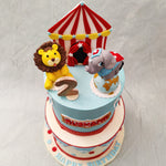 In an amusement park, one finds the joy of real-life things packaged into playful imagination and magical creation. But that's not all, this circus birthday cake for kids also brings forth elements that represent the comfort of nursery space. 