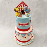 This two-tiered, circus cake packages all the fun, frolic and feast of a carnival or amusement park into pastry. We’ll bring the circus to your doorstep for you to gobble right up in the form of this circus theme cake