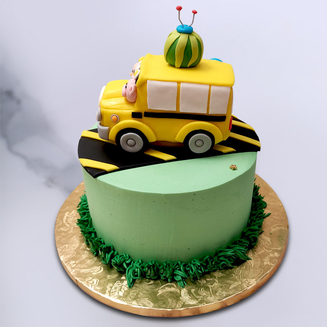 School Bus Sky Cake
