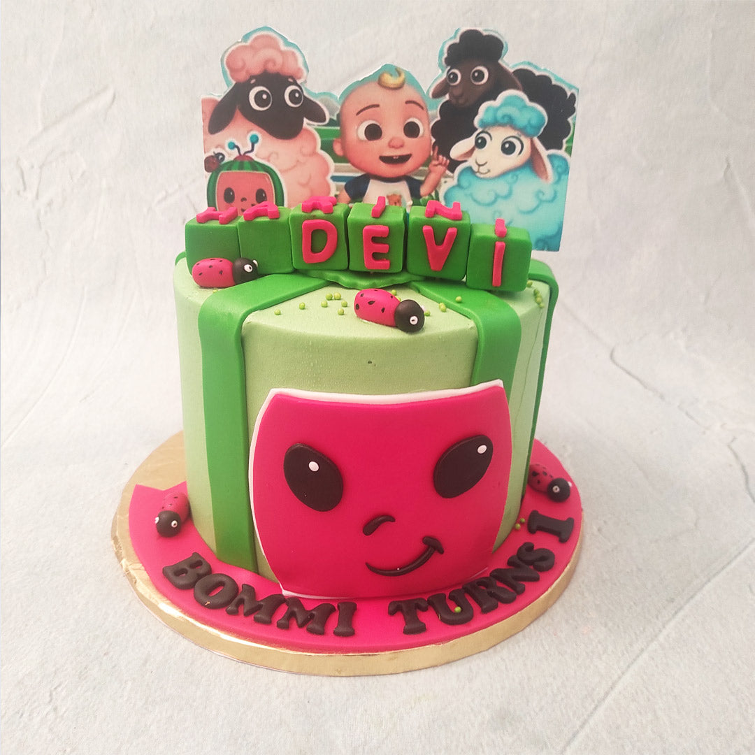 Cocomelon Sheep Cake Cocomelon Cakes Order Custom Cakes in Bangalore – Liliyum Patisserie Cafe