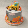 This construction birthday cake for kids would as educational for your little ones as it is fun as apart from enjoying the picturesque depictions on the construction cake, they can also learn the names of the different vehicles like the yellow front loader on top that is shaped like a toy car and the yellow dump truck on the circumference.