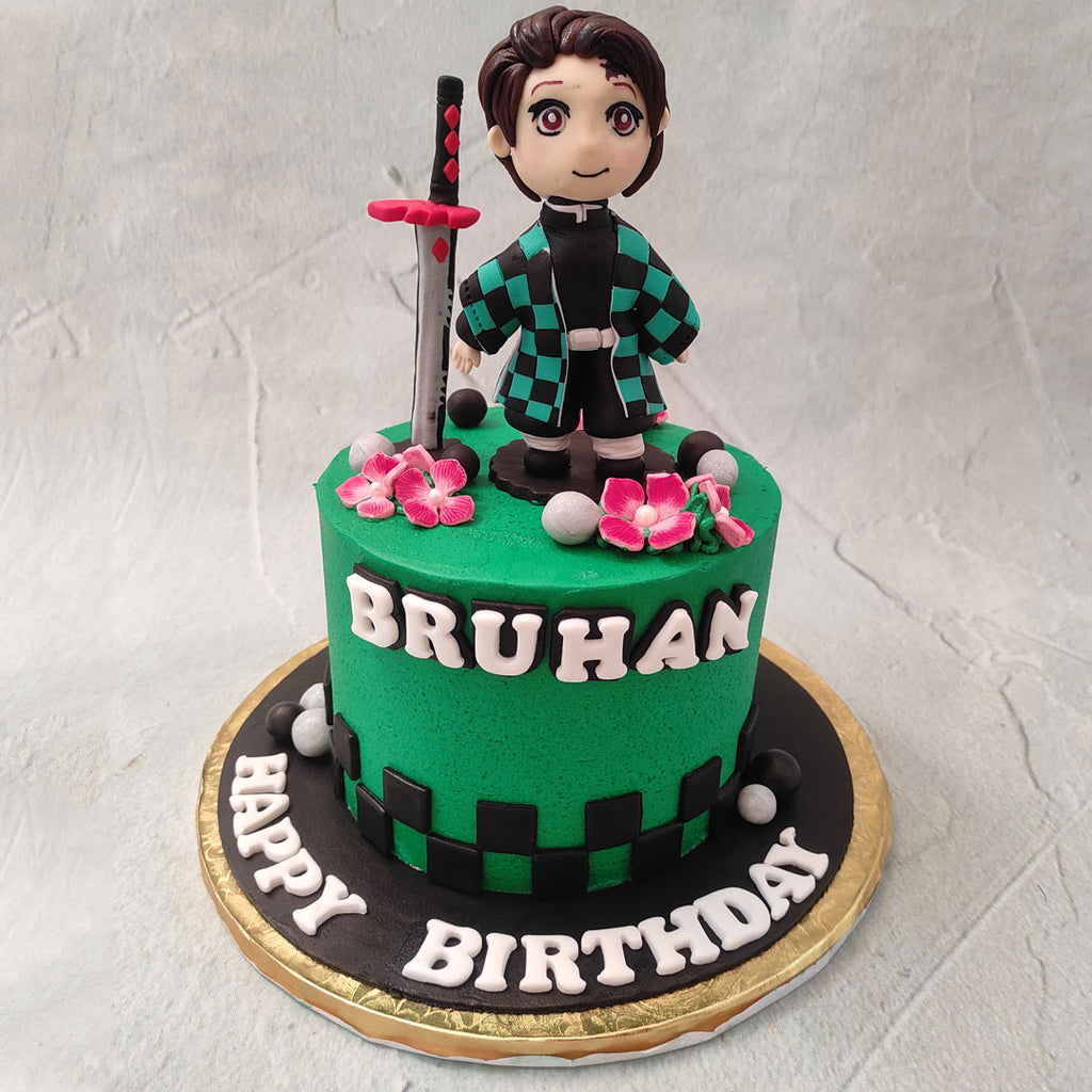 This Tanjiro Demon Slayer cake is for all those who can't get enough of either the manga or the show. This Tanjiro birthday cake pays homage to one of the most popular anime's protagonist: Tanjiro Kamado 